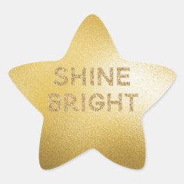 Pegatina En Forma De Estrella Purpurina dorado amarillo brillante cita brillante