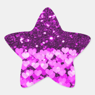 Pegatina En Forma De Estrella Purpurina falso de Purple Hearts