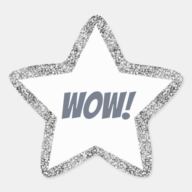 Pegatina En Forma De Estrella ¡Purpurina Faux de Plata! Profesora (Anverso)