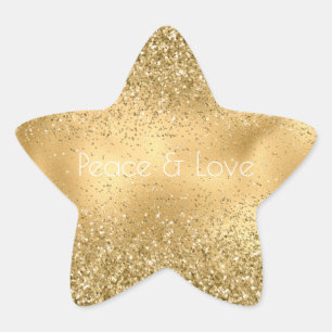 Pegatina En Forma De Estrella Purpurina Gold Glam Glitzy Sparkle