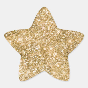 Pegatina En Forma De Estrella Purpurina Gold Glitz