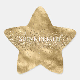 Pegatina En Forma De Estrella Purpurina Gold Glitzy Sparkle Glam