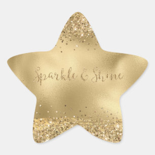 Pegatina En Forma De Estrella Purpurina Gold Sparkle