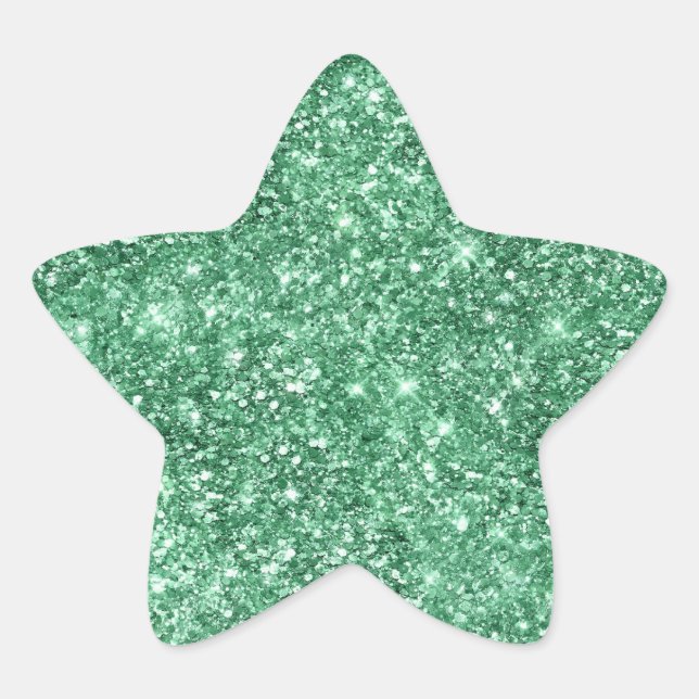 Pegatina En Forma De Estrella Purpurina Green Sparkle (Anverso)
