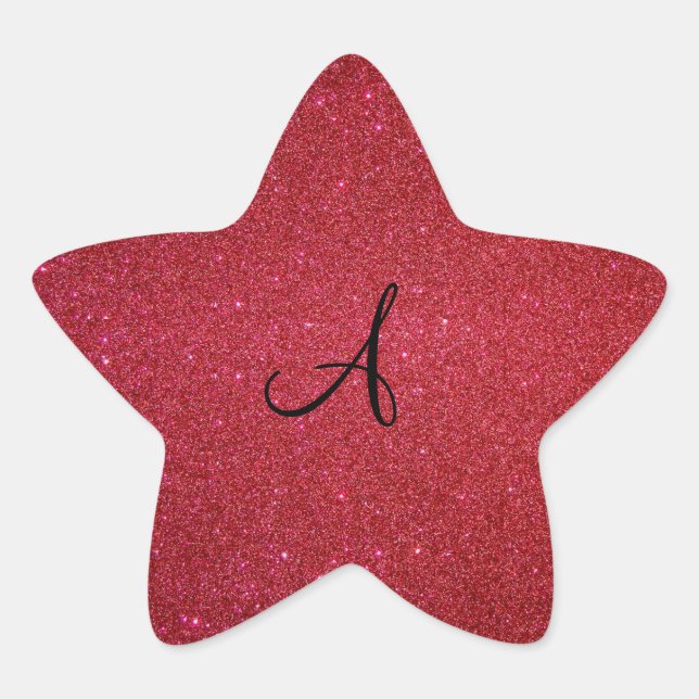 Pegatina En Forma De Estrella Purpurina rojo (Anverso)