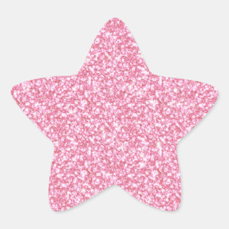 Pegatina En Forma De Estrella Purpurina Rosa Girly Impreso