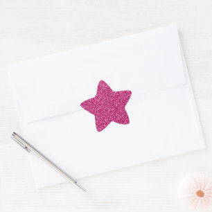 Pegatina En Forma De Estrella Purpurina rosado intermitente