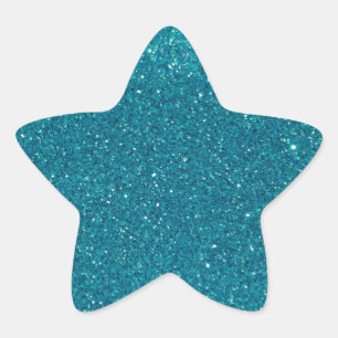 Pegatina En Forma De Estrella Purpurina Turquesa Sparkles