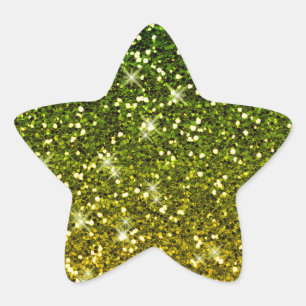 Pegatina En Forma De Estrella Purpurinas del Oro Verde Oscuro