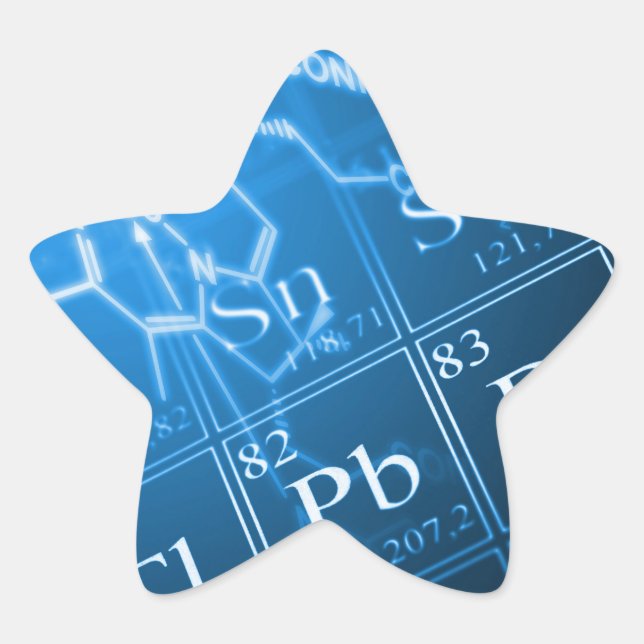 Pegatina En Forma De Estrella Química (Anverso)