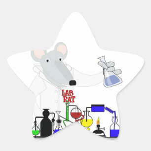 PEGATINA EN FORMA DE ESTRELLA QUÍMICA LAB RAT