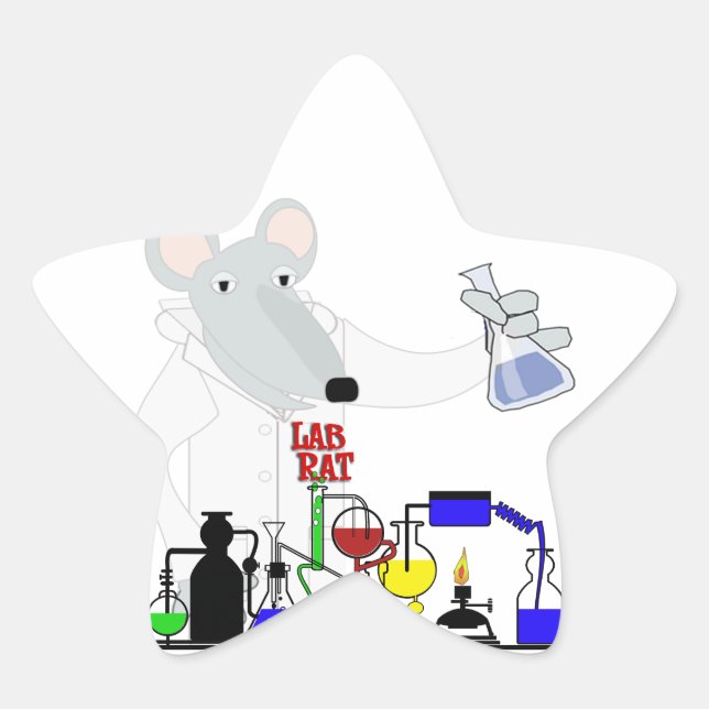 PEGATINA EN FORMA DE ESTRELLA QUÍMICA LAB RAT (Anverso)