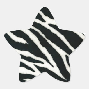 Pegatina En Forma De Estrella RAB Rockabilly Estampado de Cebra Negro y Blanco