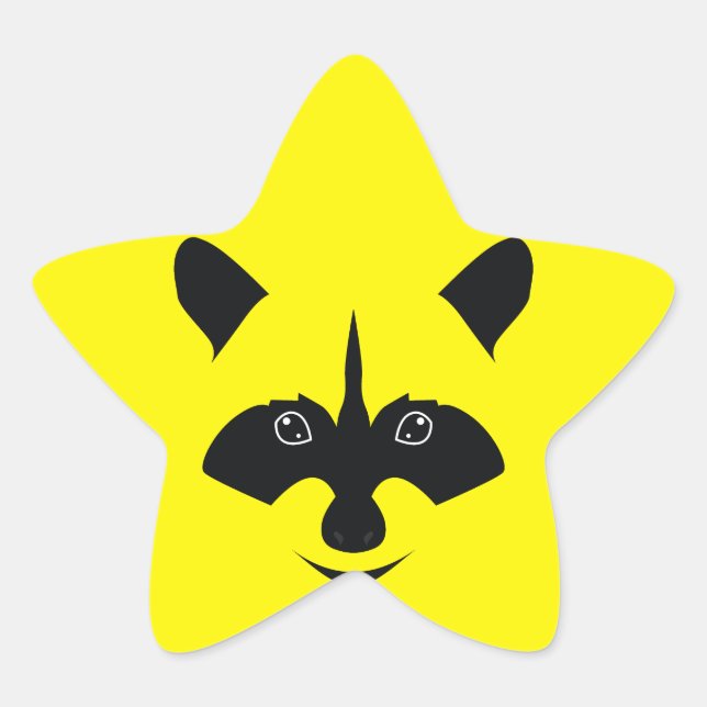 Pegatina En Forma De Estrella Raccoon (Anverso)