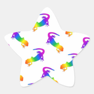 Pegatina En Forma De Estrella Rainbow Salamander