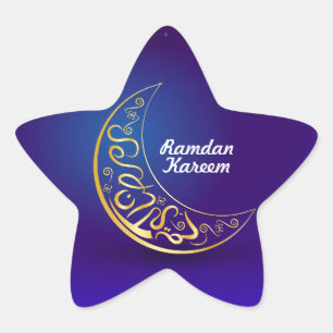 Pegatina En Forma De Estrella Ramadan Kareem / Eid Mubarak