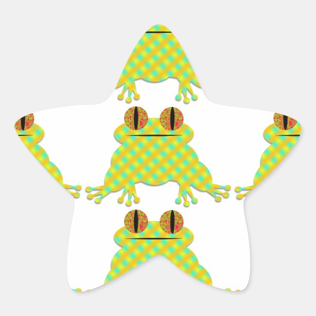 Pegatina En Forma De Estrella Rana Cute (Anverso)