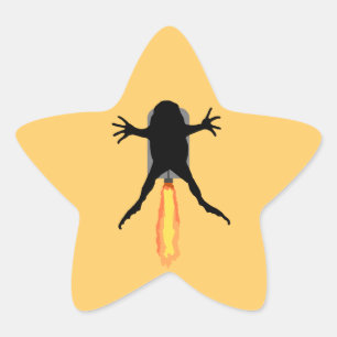 Pegatina En Forma De Estrella Rana de cohetes