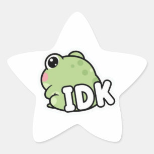 Pegatina En Forma De Estrella Rana IDK Sticker Rana Bonita Ignorando Minimal Mem