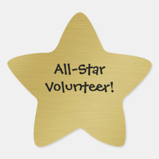 Pegatina En Forma De Estrella Reconocimiento de Voluntarios de Estrella Dorada
