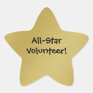 Pegatina En Forma De Estrella Reconocimiento del voluntario de la estrella del