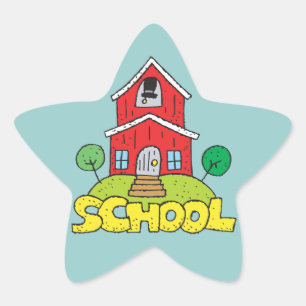 Pegatina En Forma De Estrella Red School House