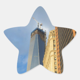 Pegatina En Forma De Estrella Reflejos de rascacielos de Nueva York