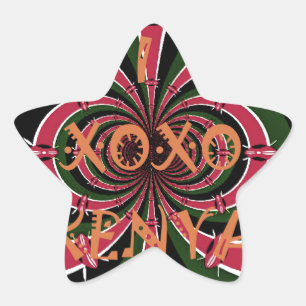 Pegatina En Forma De Estrella Regalo de viaje a Kenia – Diseño de abrazos y beso