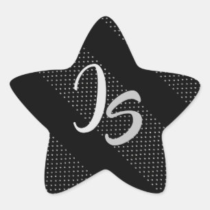 Pegatina En Forma De Estrella Regalo elegante con Monograma de plata personaliza