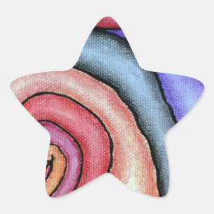 Pegatina En Forma De Estrella Remolino de acuarela