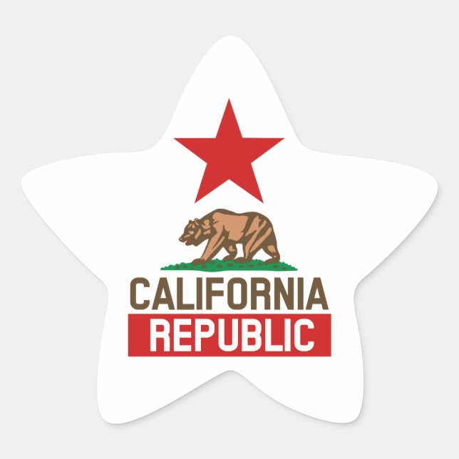Pegatina En Forma De Estrella República California (Anverso)