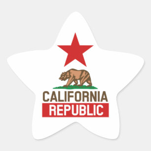 Pegatina En Forma De Estrella República California