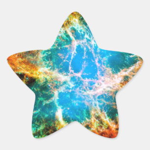 Pegatina En Forma De Estrella Resto de supernova de la Nebulosa del Cangrejo Fot