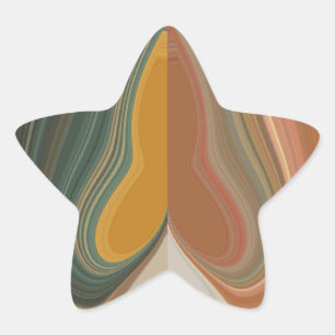 Pegatina En Forma De Estrella Resumen de Guay Retro Gráfica colorida de la caden