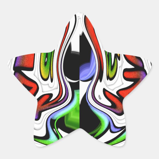 Pegatina En Forma De Estrella Resumen de imágenes de perfil (Anverso)