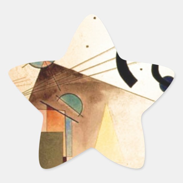 Pegatina En Forma De Estrella Resumen de Kandinsky (Anverso)