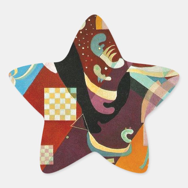 Pegatina En Forma De Estrella Resumen de Kandinsky Composición IX (Anverso)