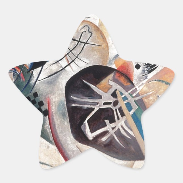 Pegatina En Forma De Estrella Resumen de la composición de Kandinsky (Anverso)
