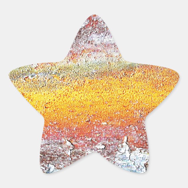 Pegatina En Forma De Estrella Resumen Metalizado Rusty Antique Junk Style moda A (Anverso)
