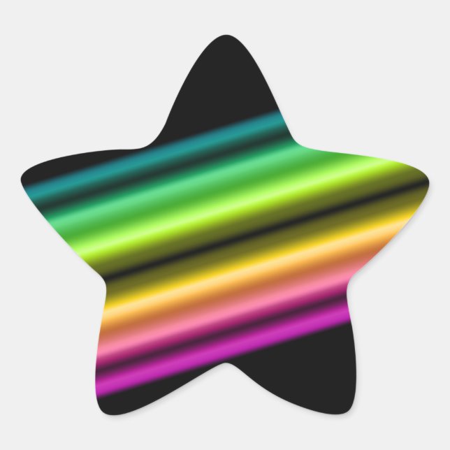 Pegatina En Forma De Estrella retro video neonstripe :  (Anverso)