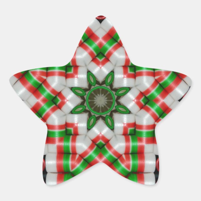 Pegatina En Forma De Estrella Ribbon Candy Quilt Star Dec 2012 (Anverso)