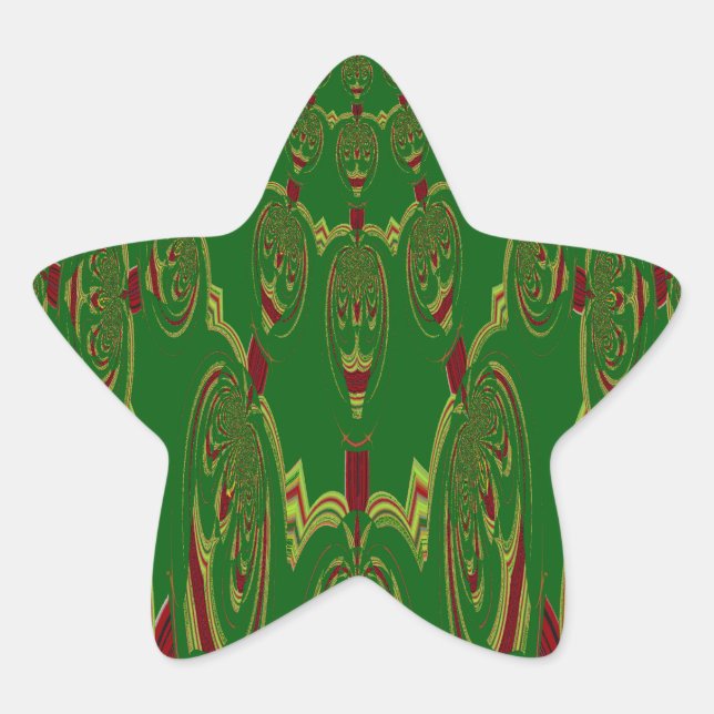 Pegatina En Forma De Estrella Robots verdes (Anverso)