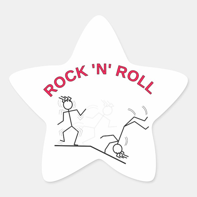 Pegatina En Forma De Estrella Rock 'N' Roll (Anverso)