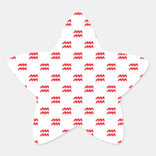 Pegatina En Forma De Estrella Rojo de patrón acuario