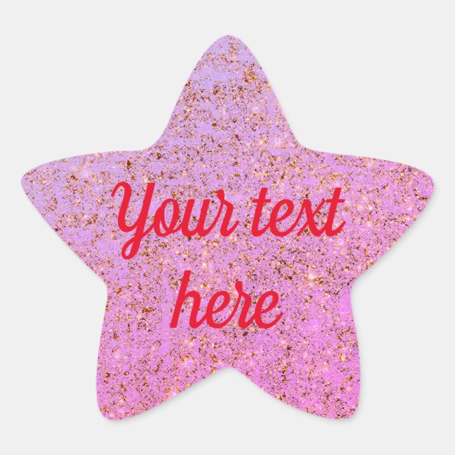 Pegatina En Forma De Estrella Rosa (Anverso)
