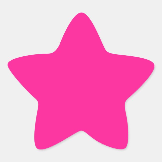 Pegatina En Forma De Estrella Rosa Profundo Blanco (Anverso)