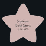 Pegatina En Forma De Estrella Rosa turbio Personalizado Boda ducha de novia rosa<br><div class="desc">Diseñado con un sólido color rosa polvoriento y una plantilla de personalizado para la ducha de novia,  es ideal para bodas,  duchas de novias,  etc.,  usted puede personalizar para otros eventos como la ducha de bebé,  cumpleaños,  soltera y más.</div>
