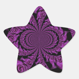 Pegatina En Forma De Estrella Rosas Purple Passion: Romance Real
