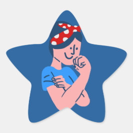 Pegatina En Forma De Estrella rosie la riveter rockabilly icono retro