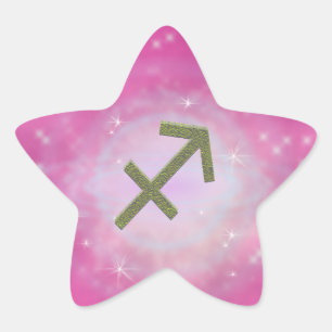 Pegatina En Forma De Estrella Rótulo Astrológico Sagittarius Zodiac
